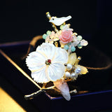 Pink Pearl Flower Brooche